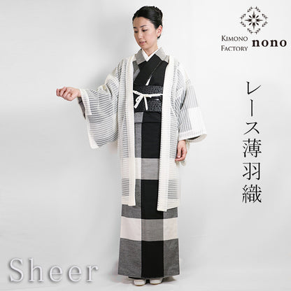 【Kimono-Factory-nono】レース薄羽織 Sheer エクリュ