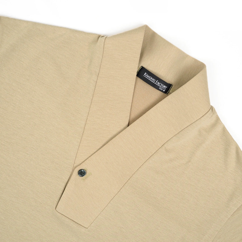 【Kimono-Factory-nono】男物襦袢衿Tシャツ Listo サンドベージュ #紳士用/メンズ