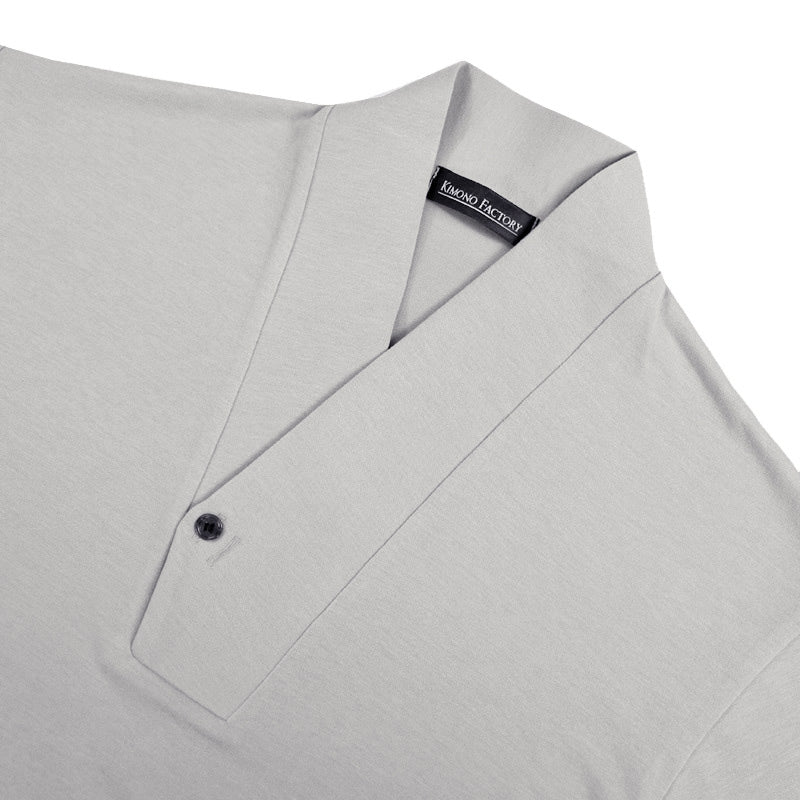 【Kimono-Factory-nono】男物襦袢衿Tシャツ Listo 白グレー #紳士用/メンズ
