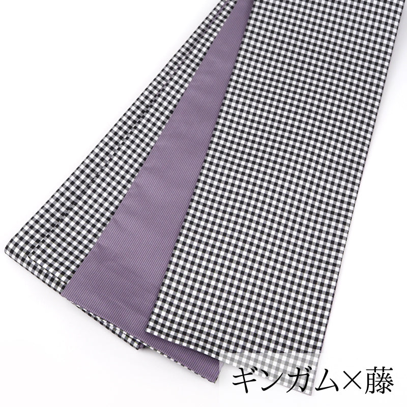 【Kimono-Factory-nono】本場縞大島 正絹半巾帯 リバーシブル 4タイプ
