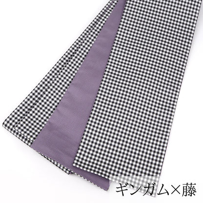 【Kimono-Factory-nono】本場縞大島 正絹半巾帯 リバーシブル 4タイプ