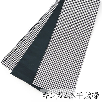 【Kimono-Factory-nono】本場縞大島 正絹半巾帯 リバーシブル 4タイプ