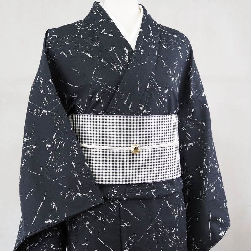 【Kimono-Factory-nono】本場縞大島 正絹半巾帯 リバーシブル 4タイプ