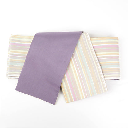 【Kimono-Factory-nono】本場縞大島 正絹半巾帯 リバーシブル 4タイプ