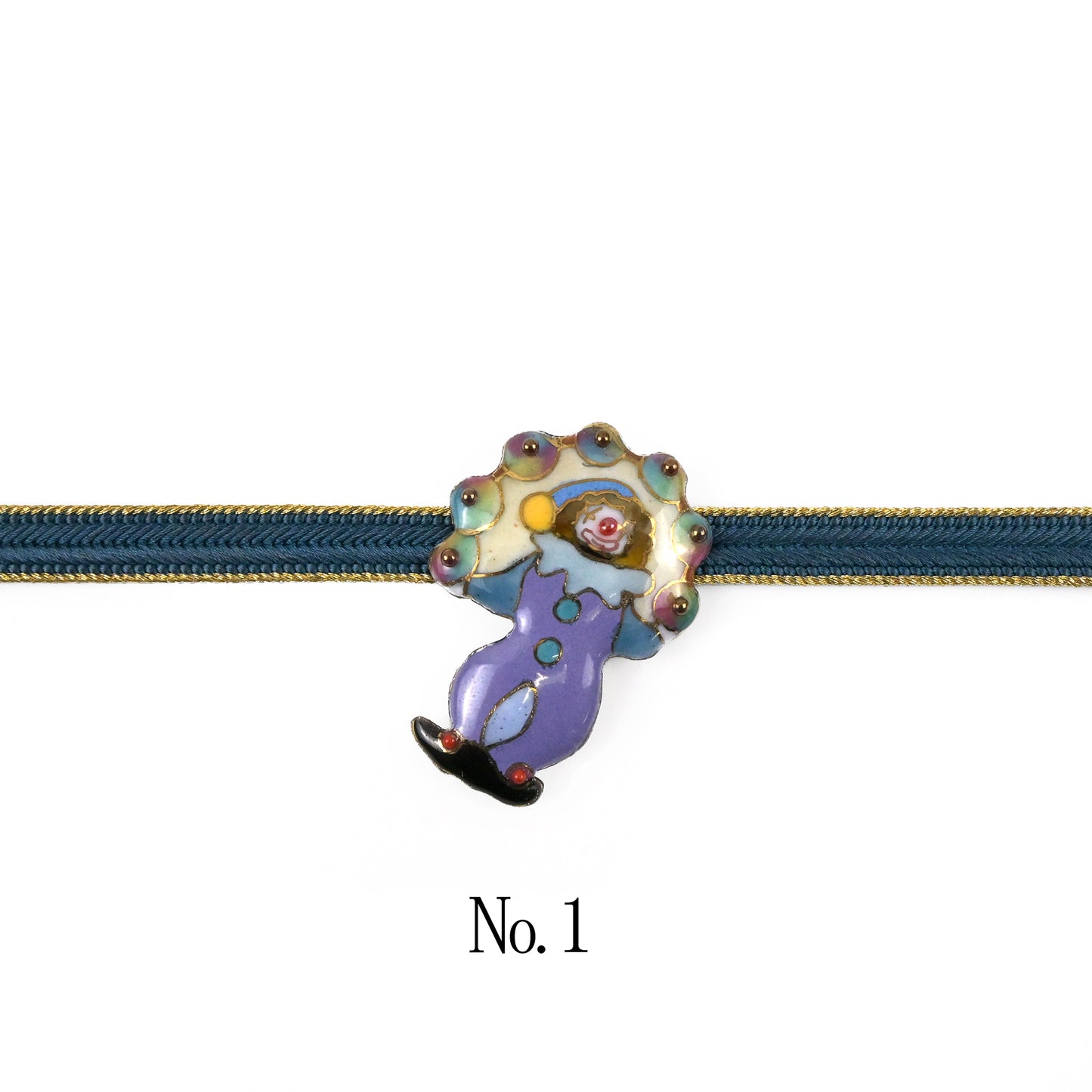 【七宝焼】帯留め -ピエロシリーズ-