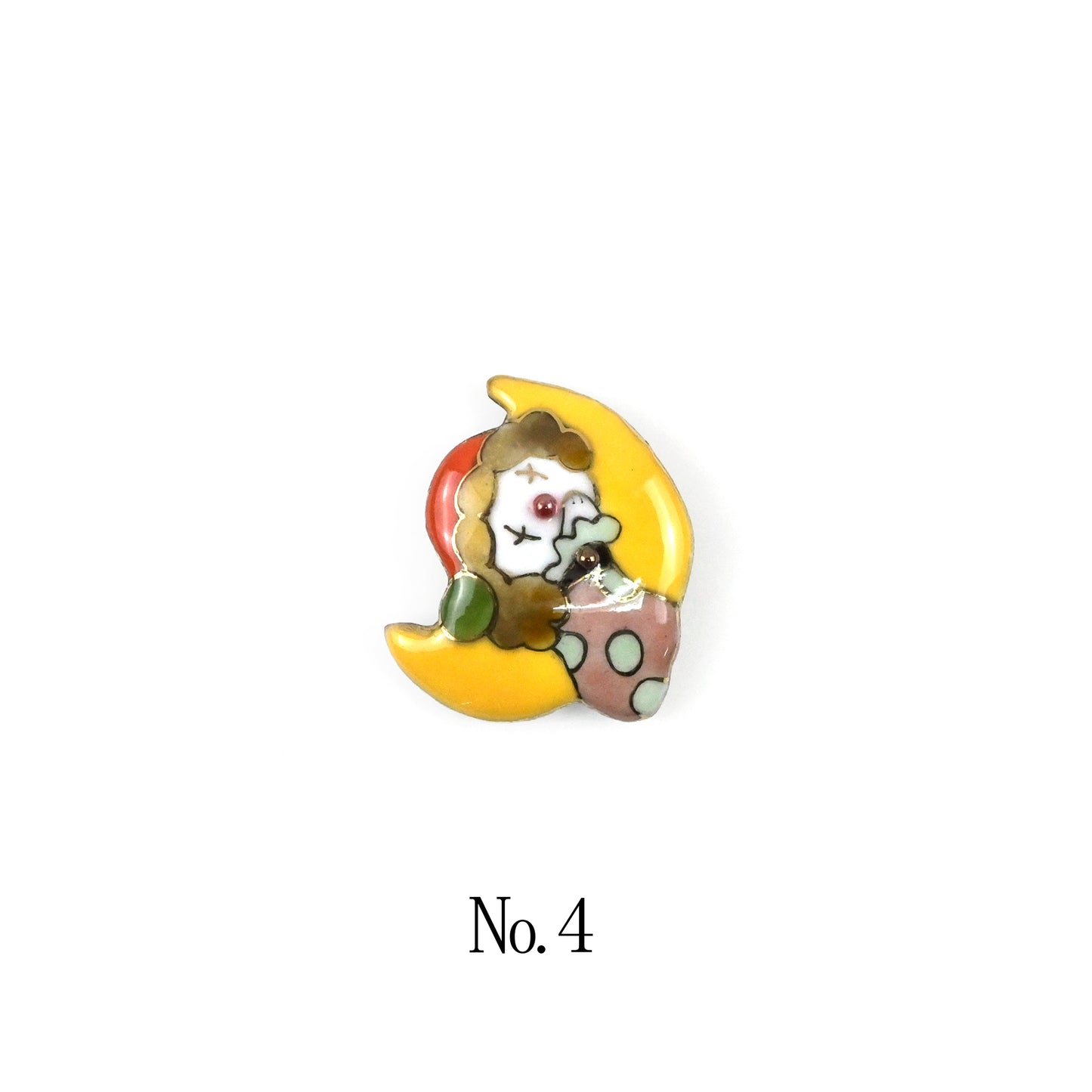 【七宝焼】帯留め -ピエロシリーズ-