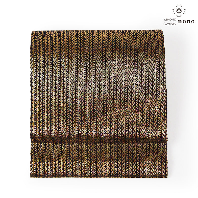 【Kimono-Factory-nono】正絹八寸名古屋帯 仕立て上がり「蘇鉄-sotetsu-」ゴールド