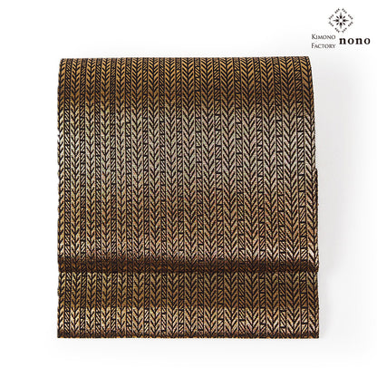 【Kimono-Factory-nono】正絹八寸名古屋帯 仕立て上がり「蘇鉄-sotetsu-」ゴールド