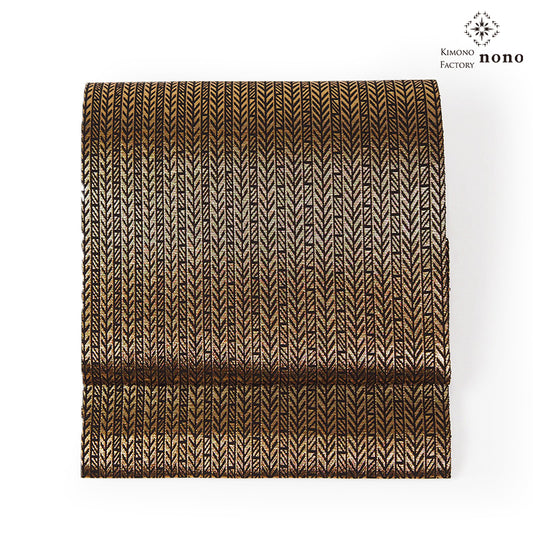 【Kimono-Factory-nono】正絹八寸名古屋帯 仕立て上がり「蘇鉄-sotetsu-」ゴールド