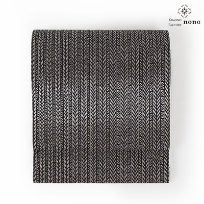 【Kimono-Factory-nono】正絹八寸名古屋帯 仕立て上がり「蘇鉄-sotetsu-」グレー