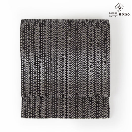 【Kimono-Factory-nono】正絹八寸名古屋帯 仕立て上がり「蘇鉄-sotetsu-」グレー