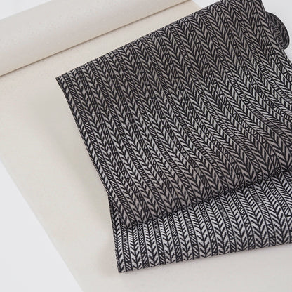 【Kimono-Factory-nono】正絹八寸名古屋帯 仕立て上がり「蘇鉄-sotetsu-」グレー