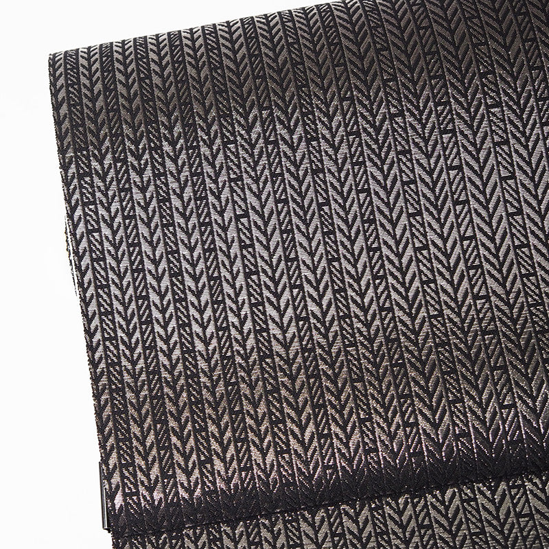 【Kimono-Factory-nono】正絹八寸名古屋帯 仕立て上がり「蘇鉄-sotetsu-」シルバー