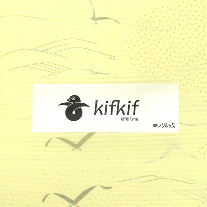 【洗える夏きもの】東レシルック 絽小紋 kifkif 「鴎(カモメ)」 苅安色