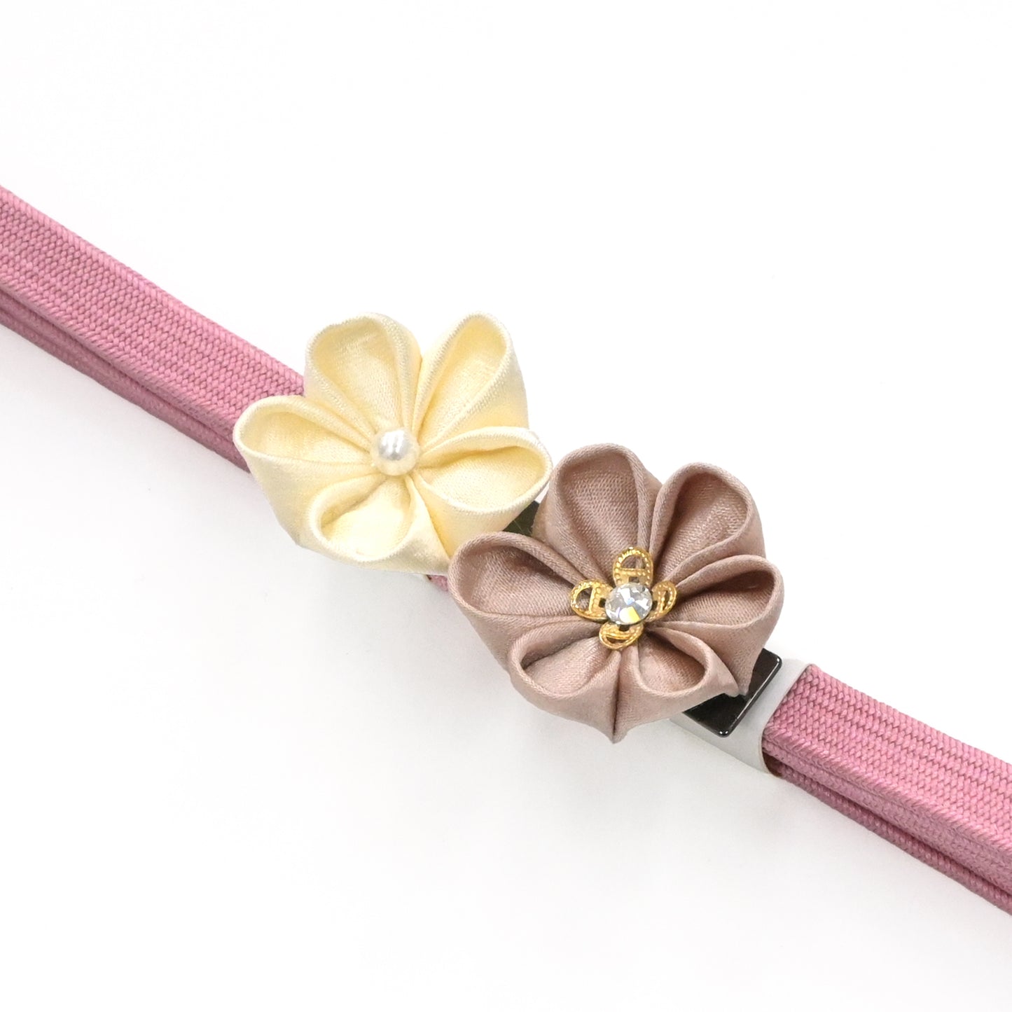 【つまみ細工】三分紐＆帯留めセット