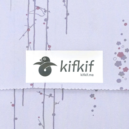 東レシルック 小紋 ～kifkif～「梅に鶯」 藤色 【袷・単衣用】