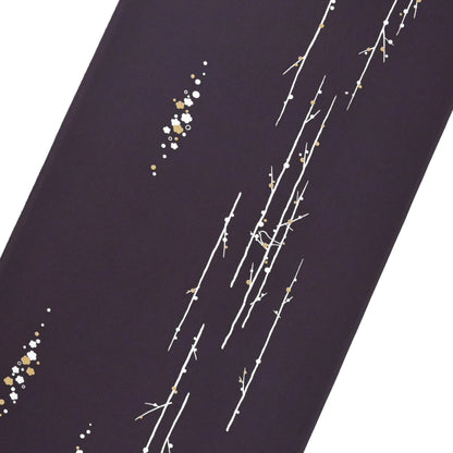 東レシルック 小紋 ～kifkif～「梅に鶯」 濃色 【袷・単衣用】