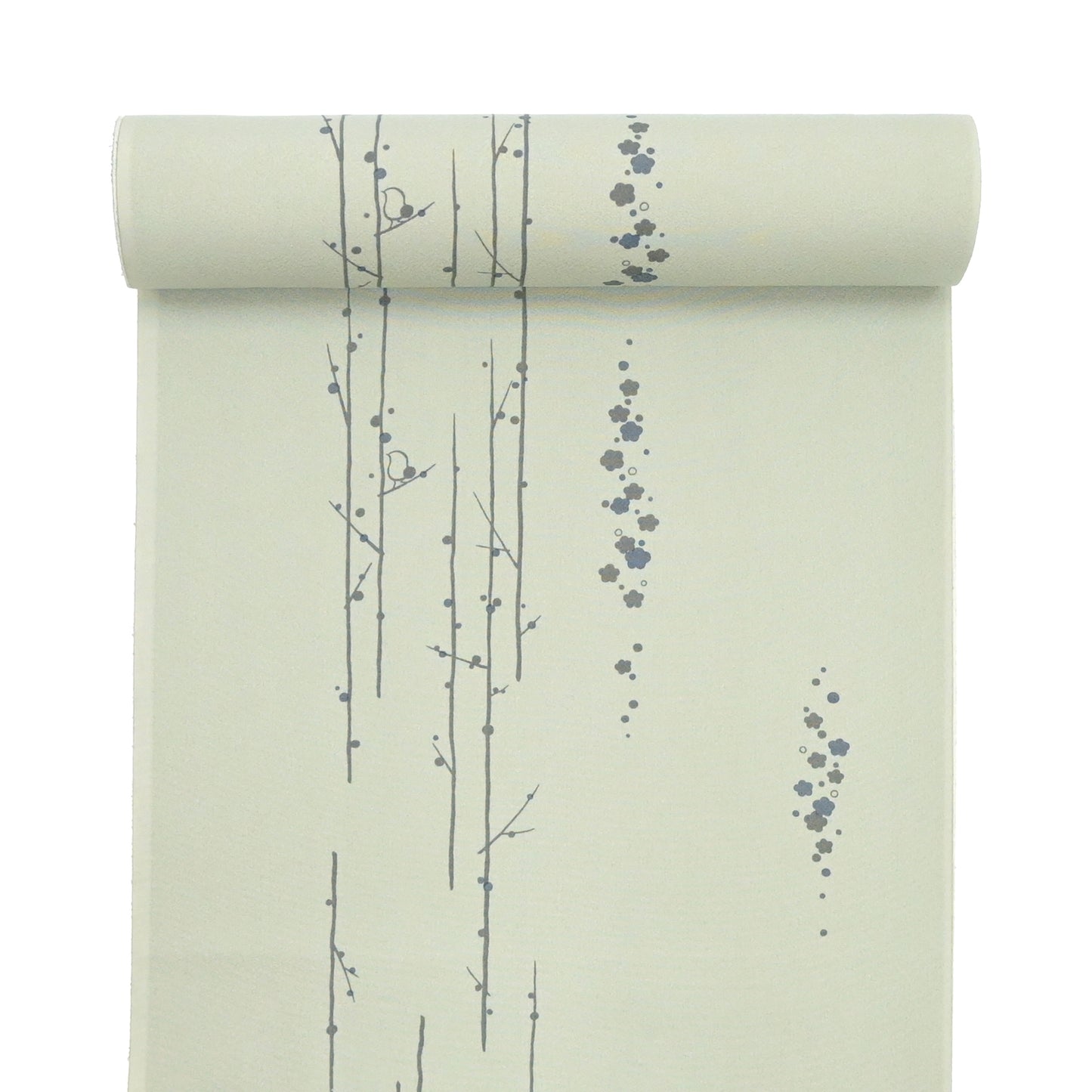 東レシルック 小紋 ～kifkif～「梅に鶯」 利休茶 【袷・単衣用】