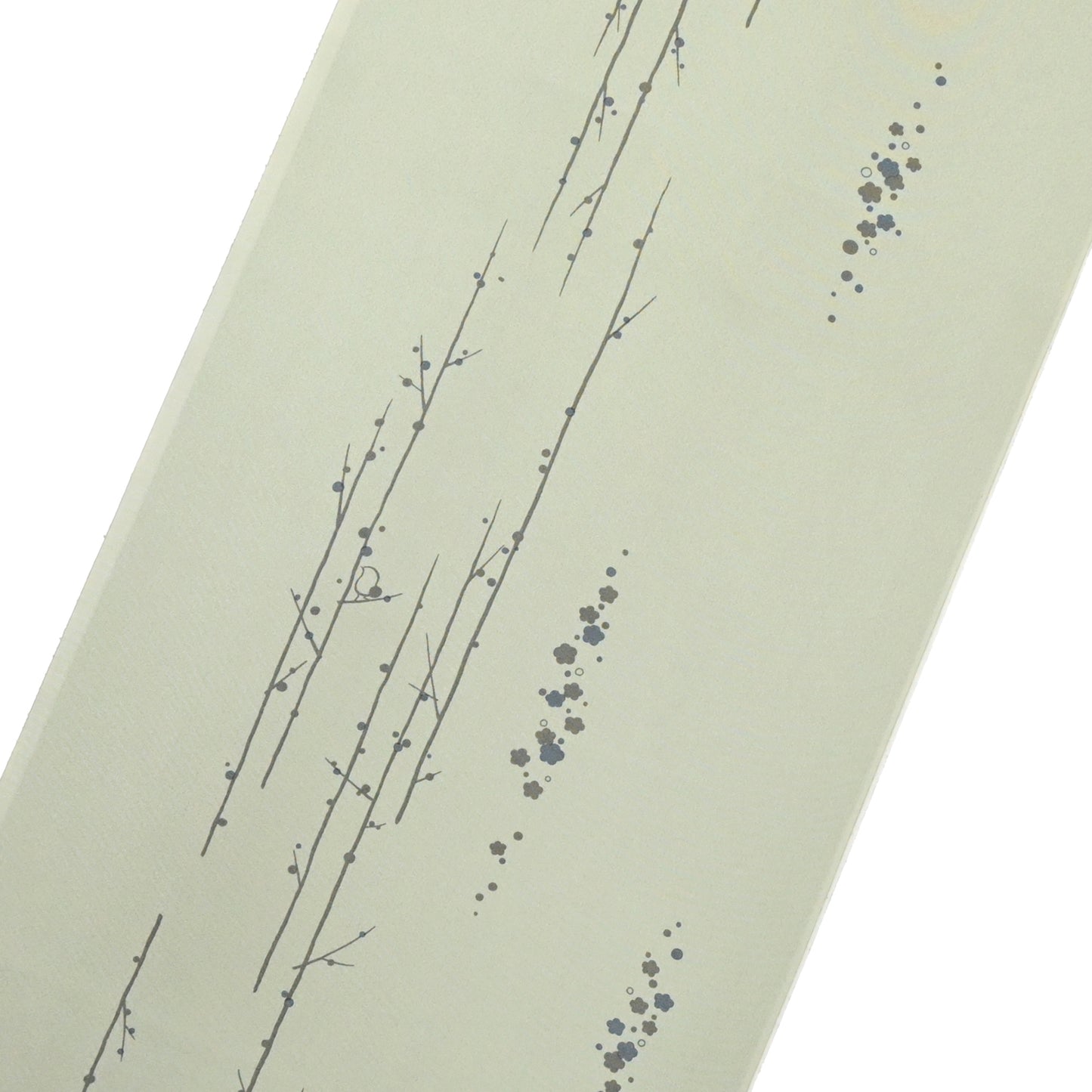 東レシルック 小紋 ～kifkif～「梅に鶯」 利休茶 【袷・単衣用】