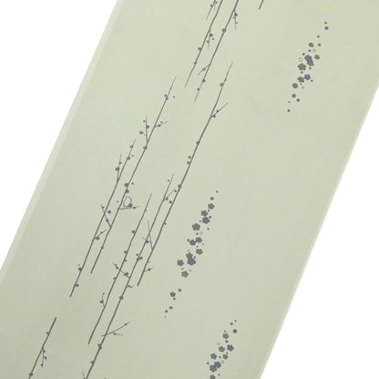 東レシルック 小紋 ～kifkif～「梅に鶯」 利休茶 【袷・単衣用】