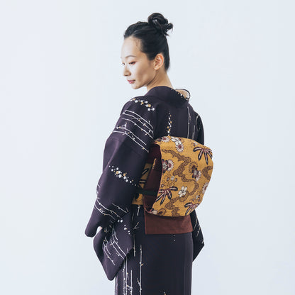 東レシルック 小紋 ～kifkif～「梅に鶯」 濃色 【袷・単衣用】