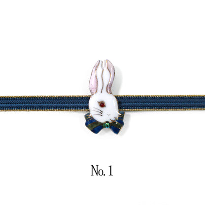 【七宝焼】帯留め -うさぎ- No.1～No.4