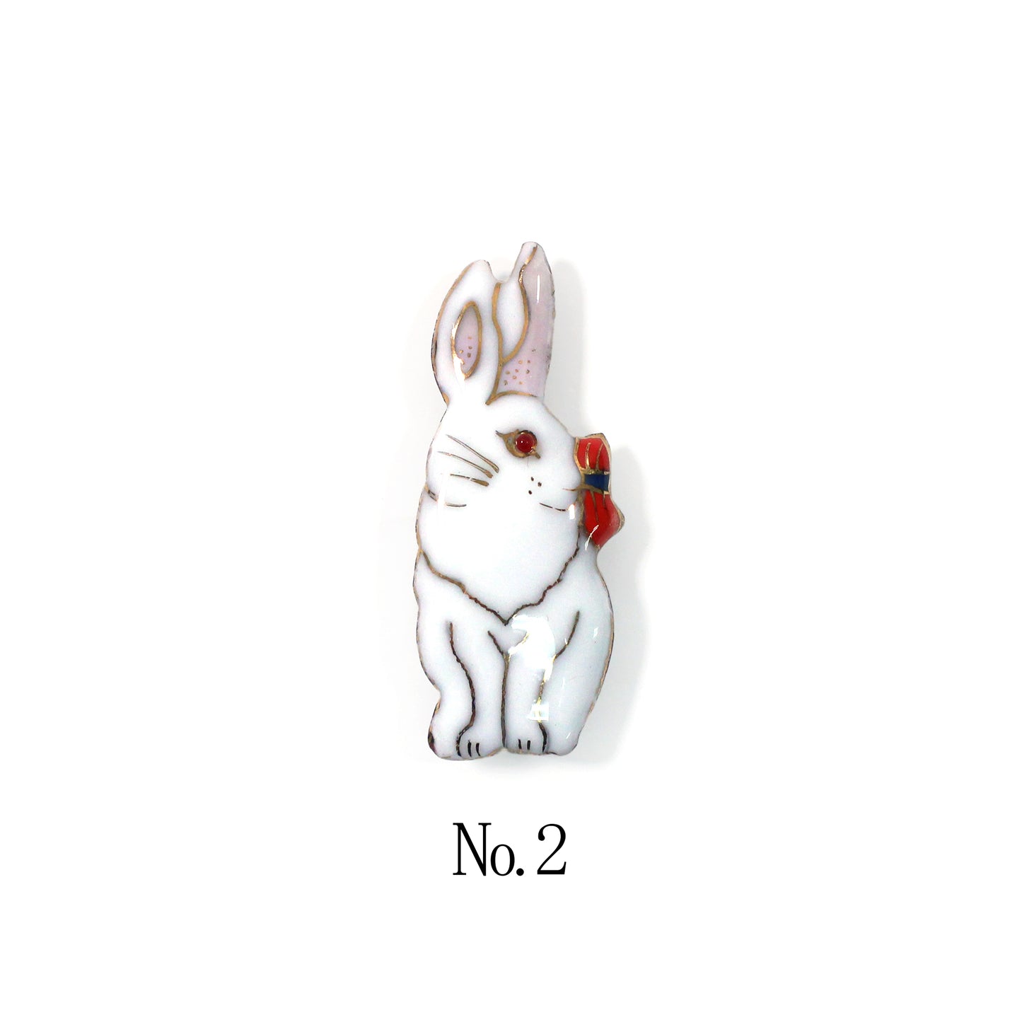 【七宝焼】帯留め -うさぎ- No.1～No.4