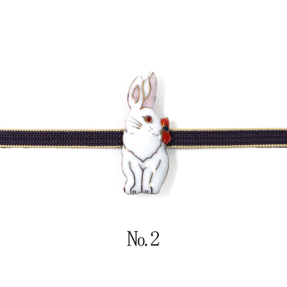 【七宝焼】帯留め -うさぎ- No.1～No.4