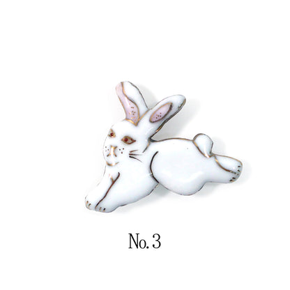 【七宝焼】帯留め -うさぎ- No.1～No.4