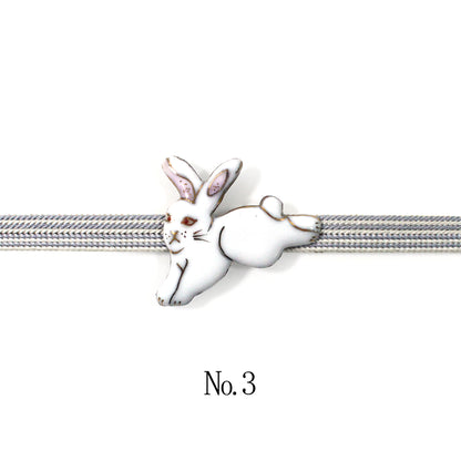 【七宝焼】帯留め -うさぎ- No.1～No.4