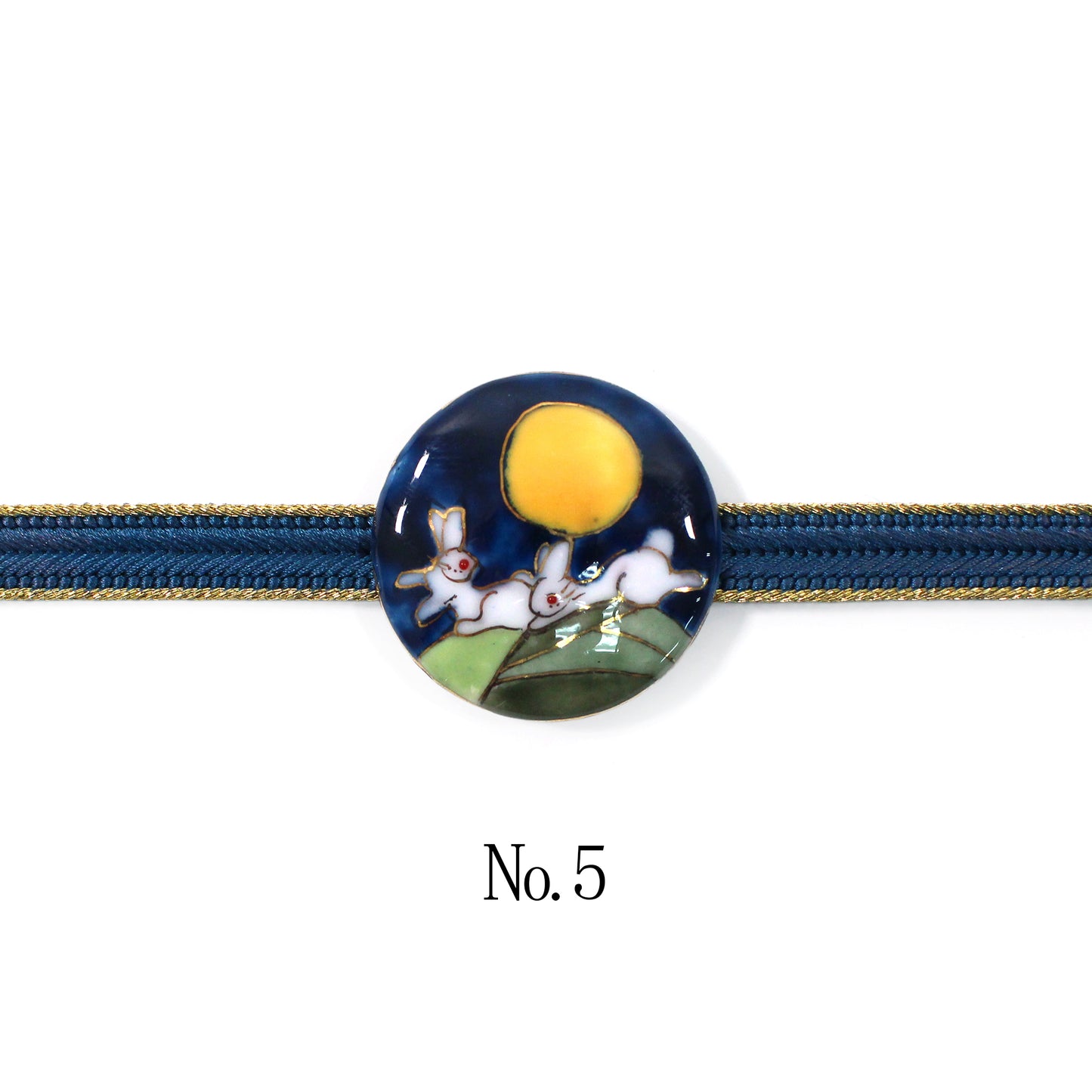 【七宝焼】帯留め -うさぎ- No.5～No.7