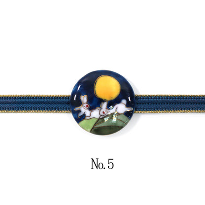 【七宝焼】帯留め -うさぎ- No.5～No.7
