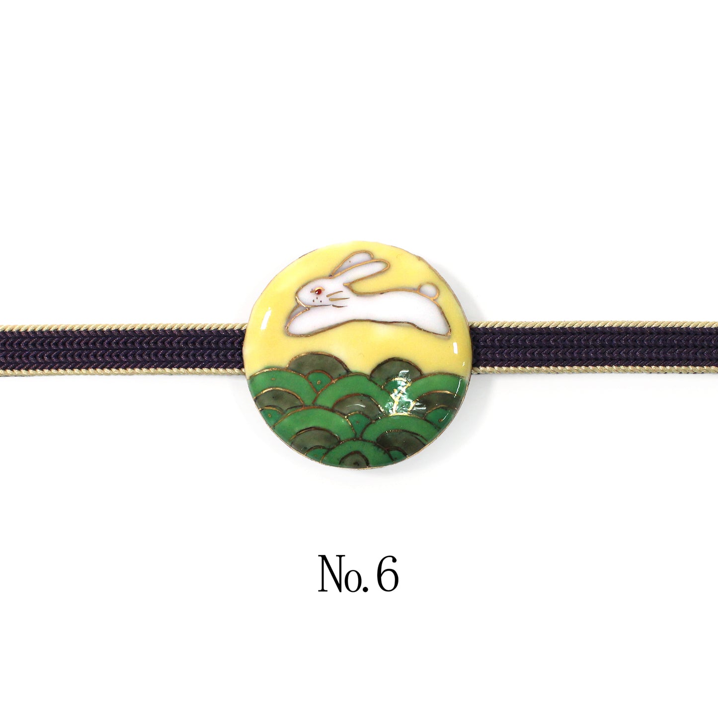 【七宝焼】帯留め -うさぎ- No.5～No.7