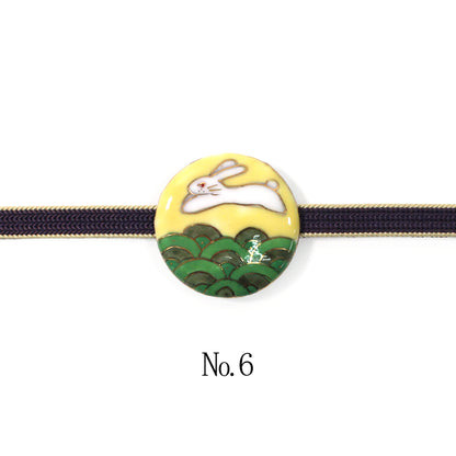 【七宝焼】帯留め -うさぎ- No.5～No.7