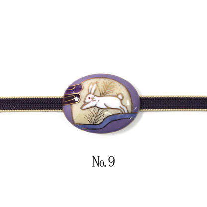 【七宝焼】帯留め -うさぎ- No.8～No.10