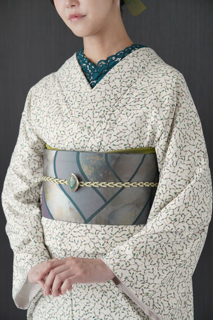 東レシルック 小紋 ～fuku～「ヤドリギ」オフホワイト 【袷・単衣用】