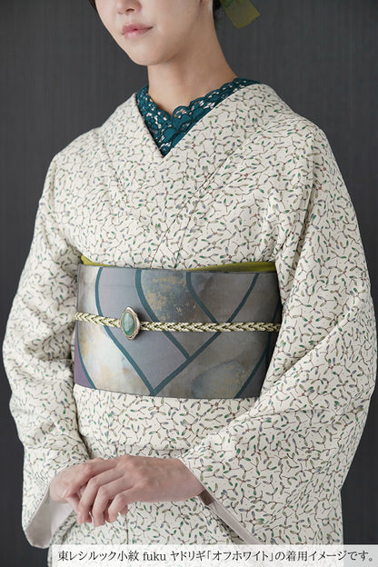 東レシルック 小紋 ～fuku～「ヤドリギ」ブラック 【袷・単衣用】